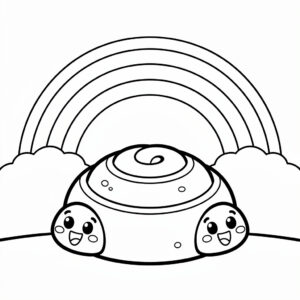 Kanelbulle under en regnbåge