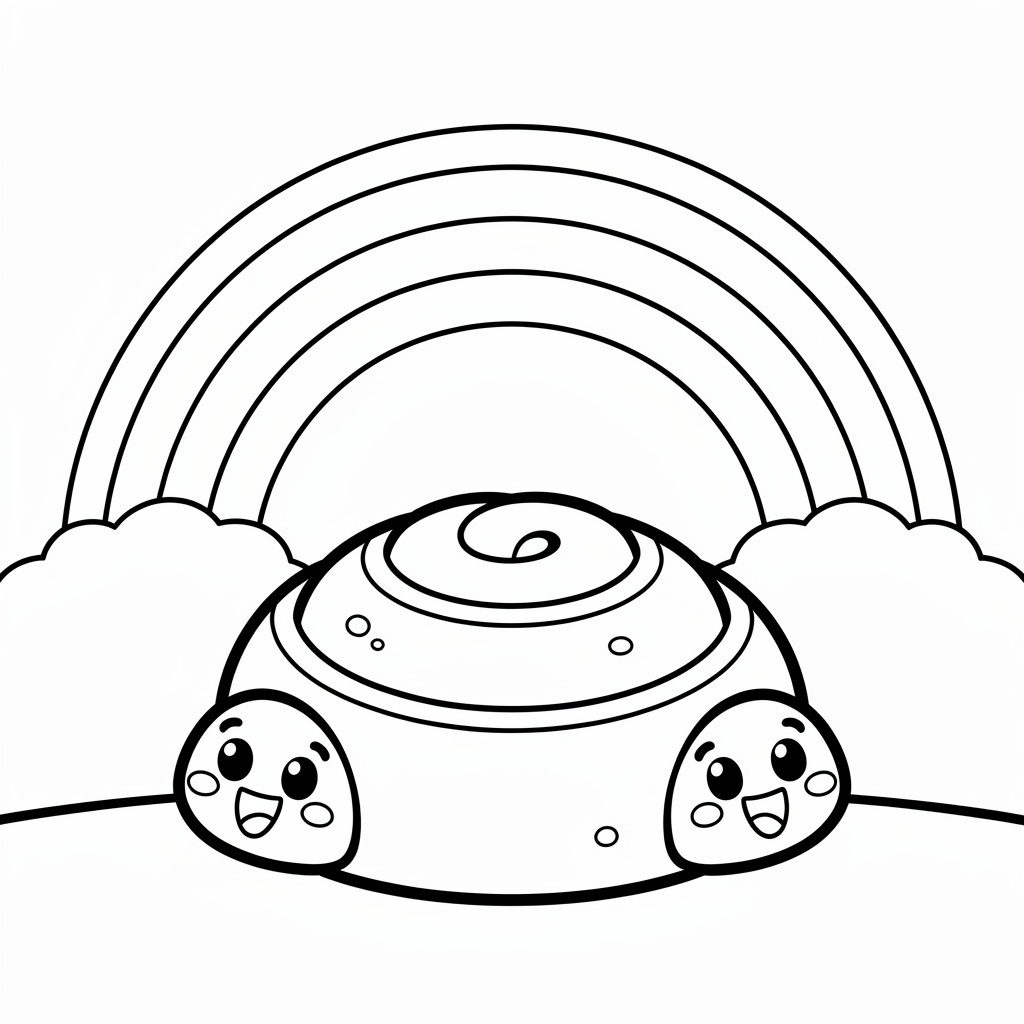 Kanelbulle under en regnbåge