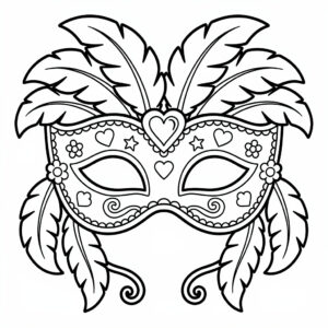 Karneval målarbild: detaljrik venetiansk mask