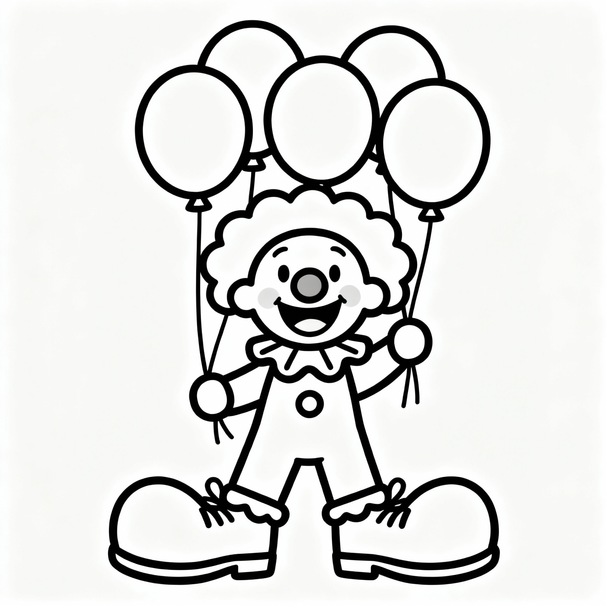 Karneval målarbild: leende clown med ballonger
