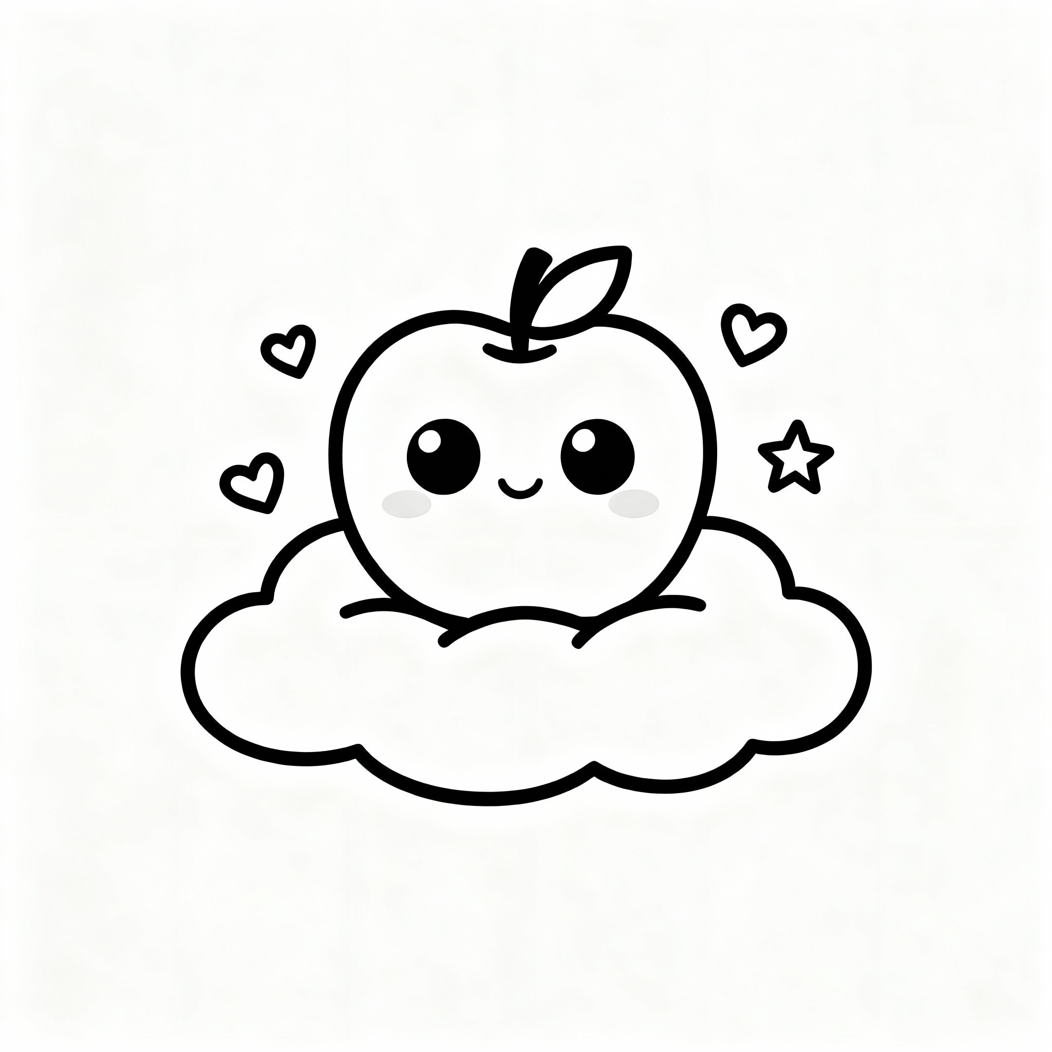 Kawaii äpple bland stjärnor