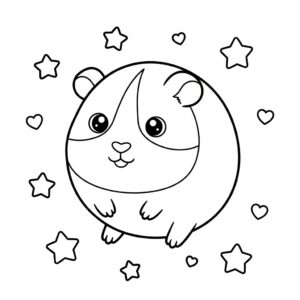 Kawaii marsvin bland stjärnorna