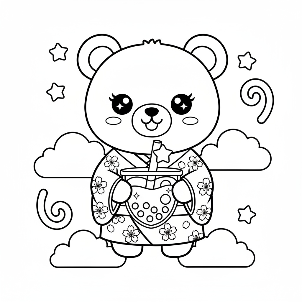Kawaii nalle: Japansk stil gullig teckning för barn
