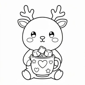 Kawaii ren med varm choklad