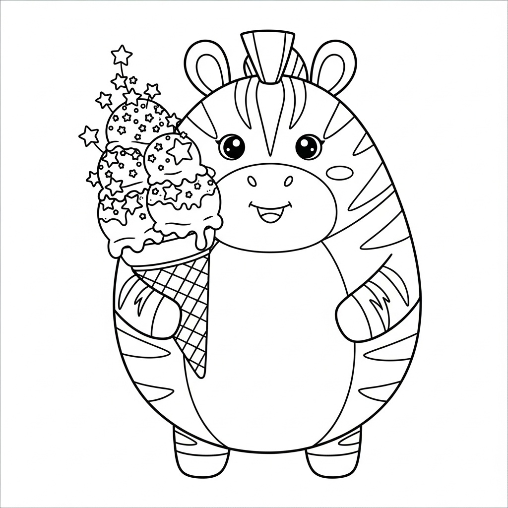 Kawaii-stil zebra med glass