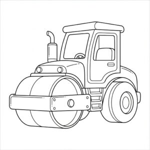 Klassisk vägvält målarbild för förskolebarn