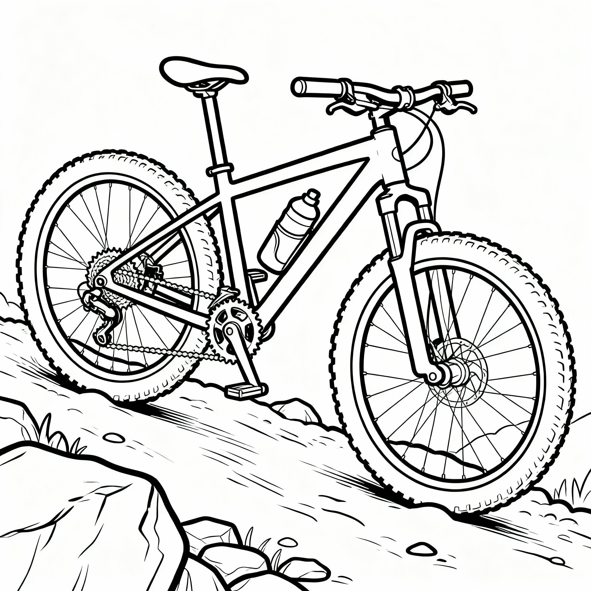 Komplex cykeltur teckning för skolbarn