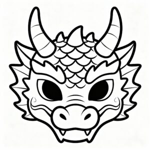 Komplex drakmask att färglägga