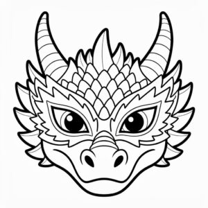 Komplex drakmask med detaljerade fjäll