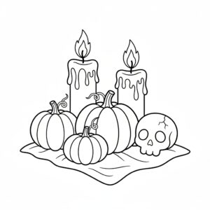 Komplex Halloween stilleben med ljus