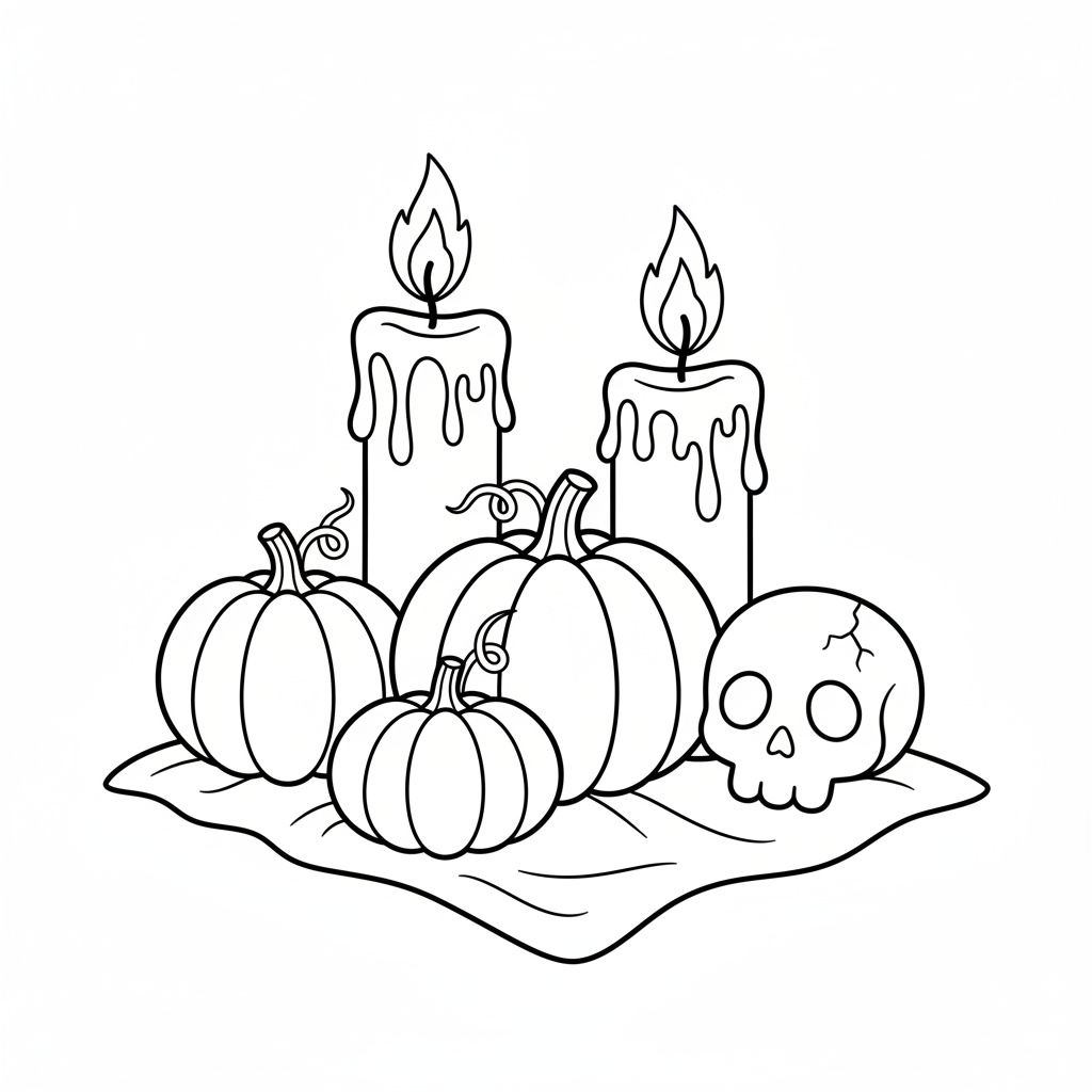 Komplex Halloween stilleben med ljus