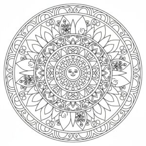 Komplex mosaikmönstrad historisk mandala för meditation