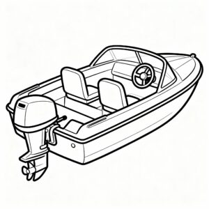 Komplex motorbåt med tekniska detaljer