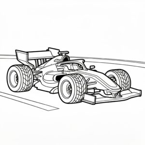 Komplex racingbil med aerodynamiska element