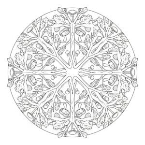 Komplex, slingrande mystisk mandala från skogens djup
