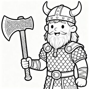 Komplex vikingkrigare i rustning