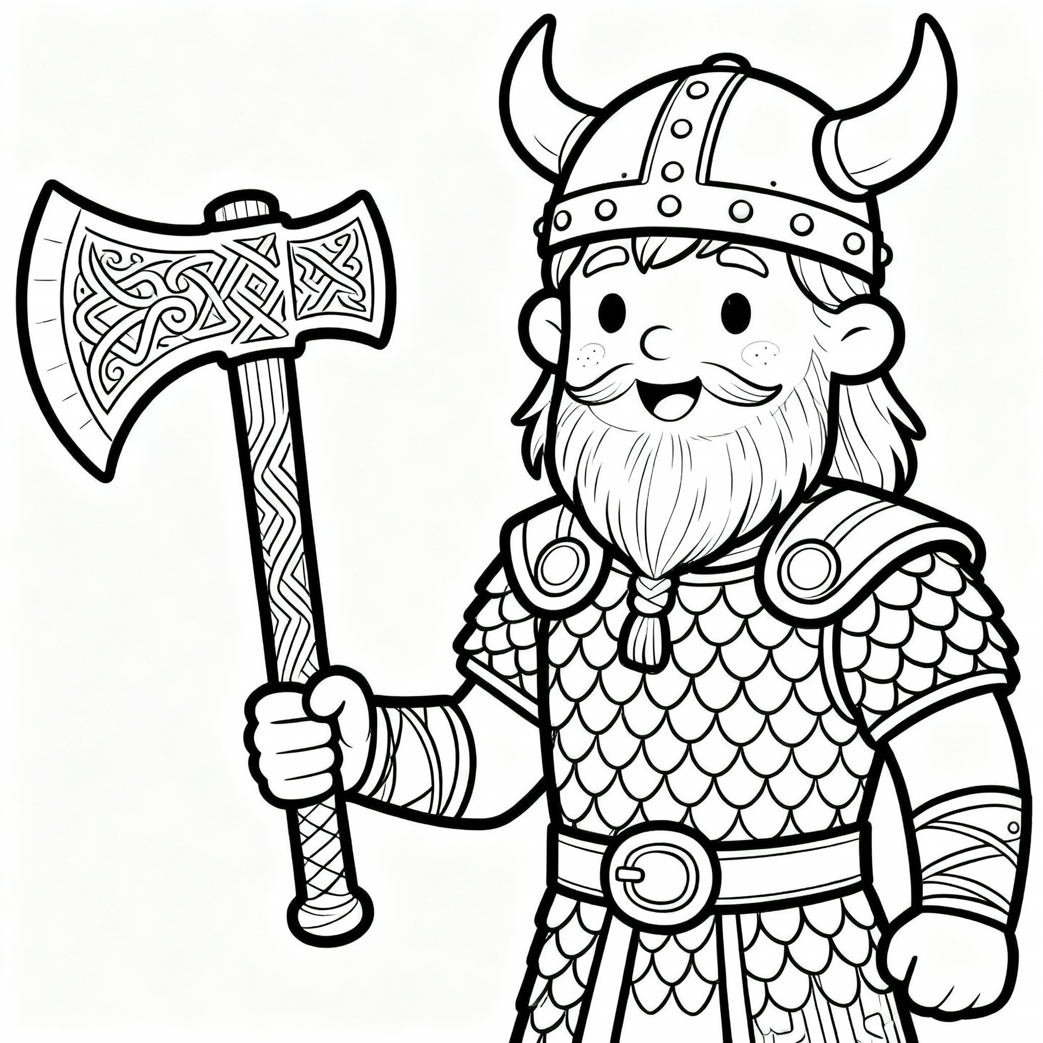 Komplex vikingkrigare i rustning