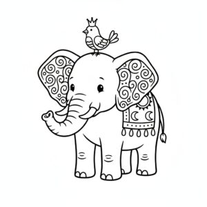 Konstnärlig elefant målarbild för vuxna