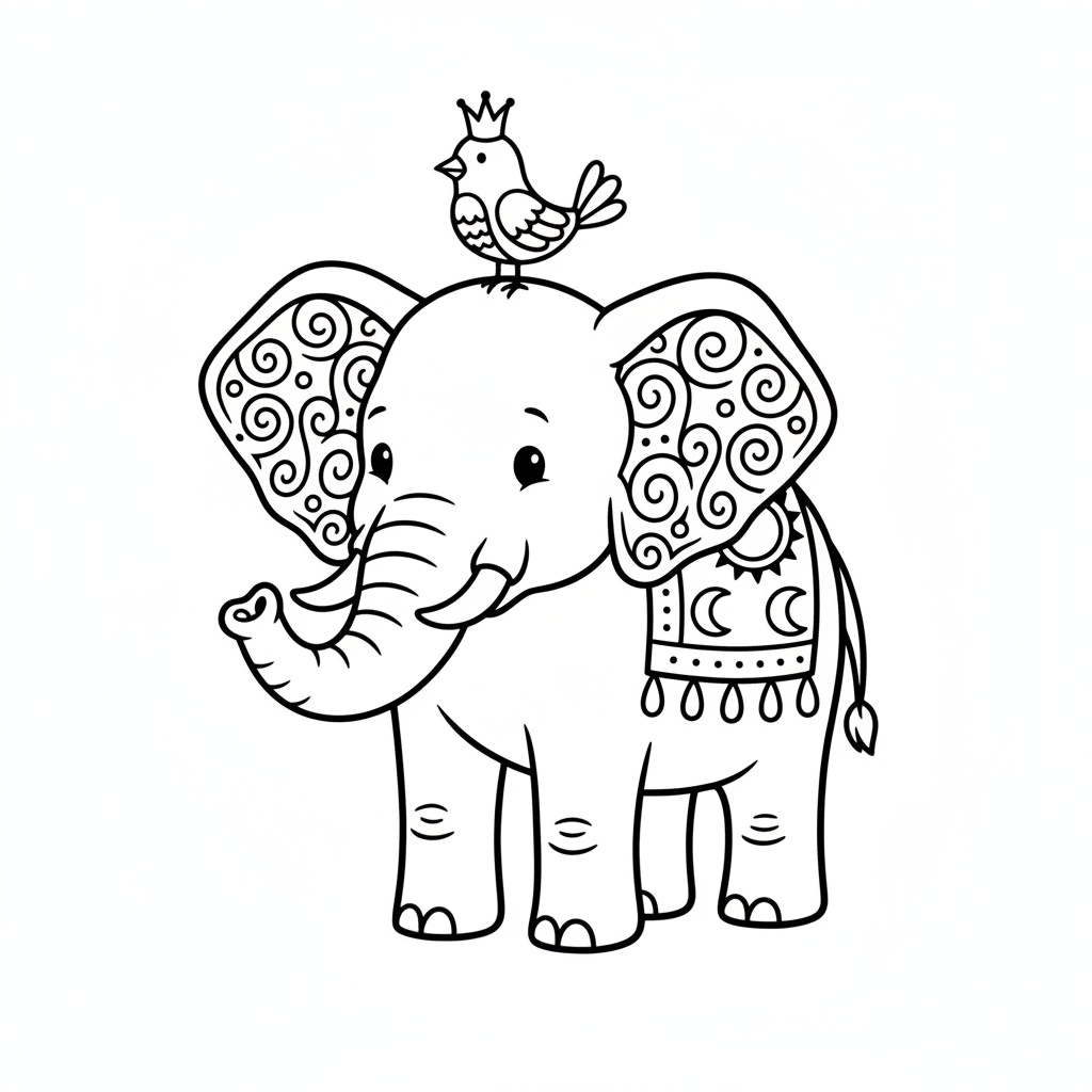 Konstnärlig elefant målarbild för vuxna