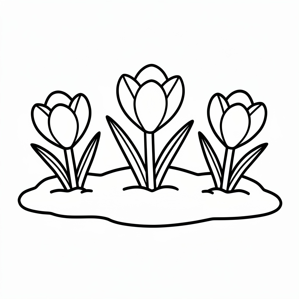 Krokus-familjen i snön