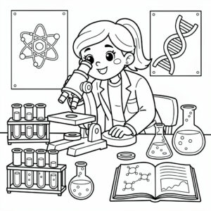 Kvinnlig forskare i ett laboratorium