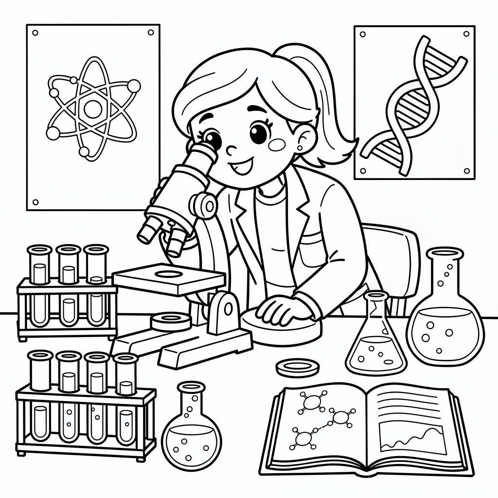Kvinnlig forskare i ett laboratorium