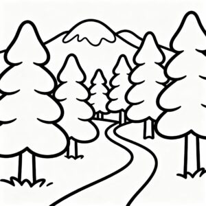 Landskap med fridfull skog