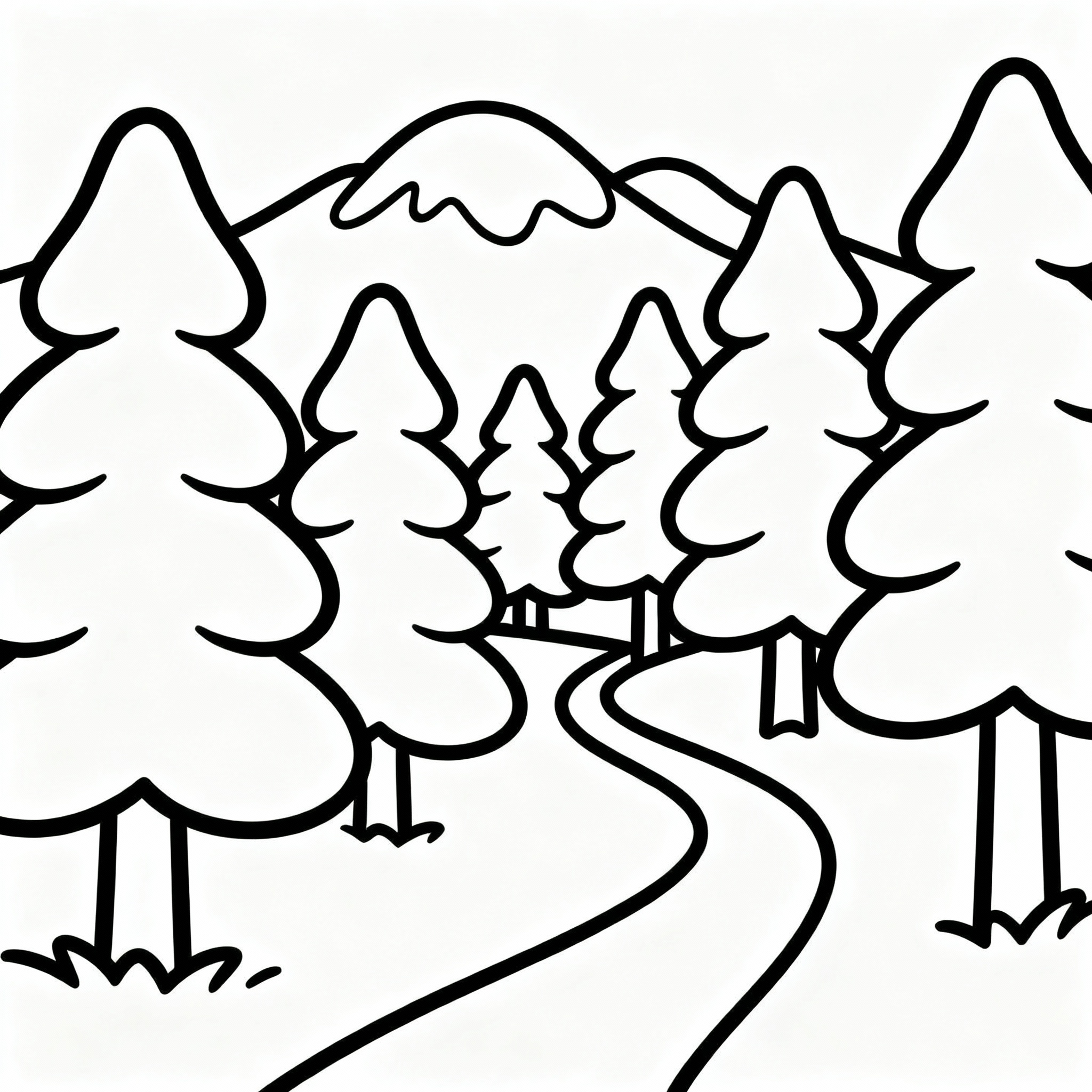 Landskap med fridfull skog