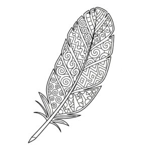 Lätt att följa zentangle fjädermotiv