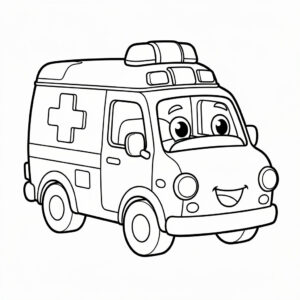 Ambulanser som kör snabbt med blåljus målarbilder