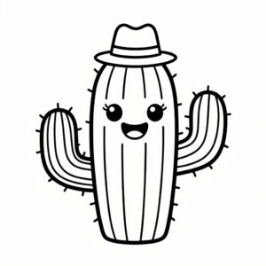 Leende kaktus målarbild