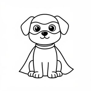 Leende superhjältehund målarbild
