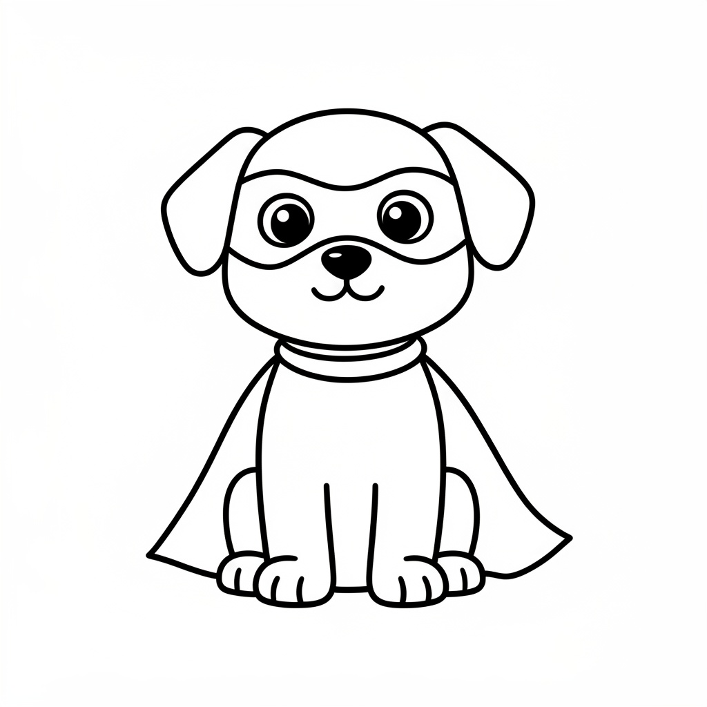 Leende superhjältehund målarbild