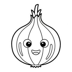 Lök med grundformer målarbild