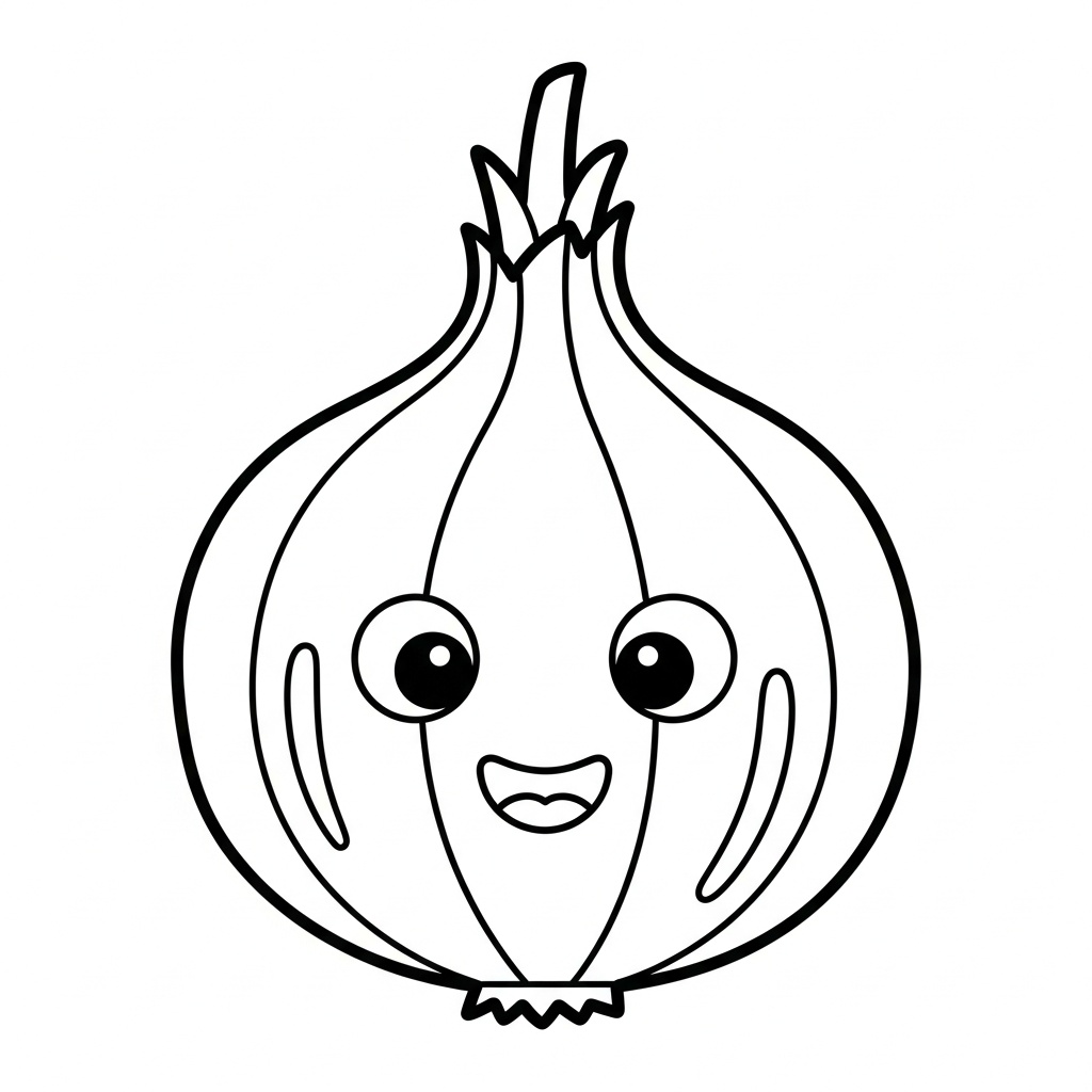 Lök med grundformer målarbild