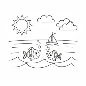 Lugn oceanutsikt med vågor