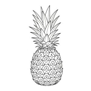 Målarbild för skolbarn med ananas