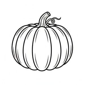 Målarbild med grönsak: rund pumpa