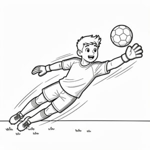 Målvakt i fotboll kastar sig