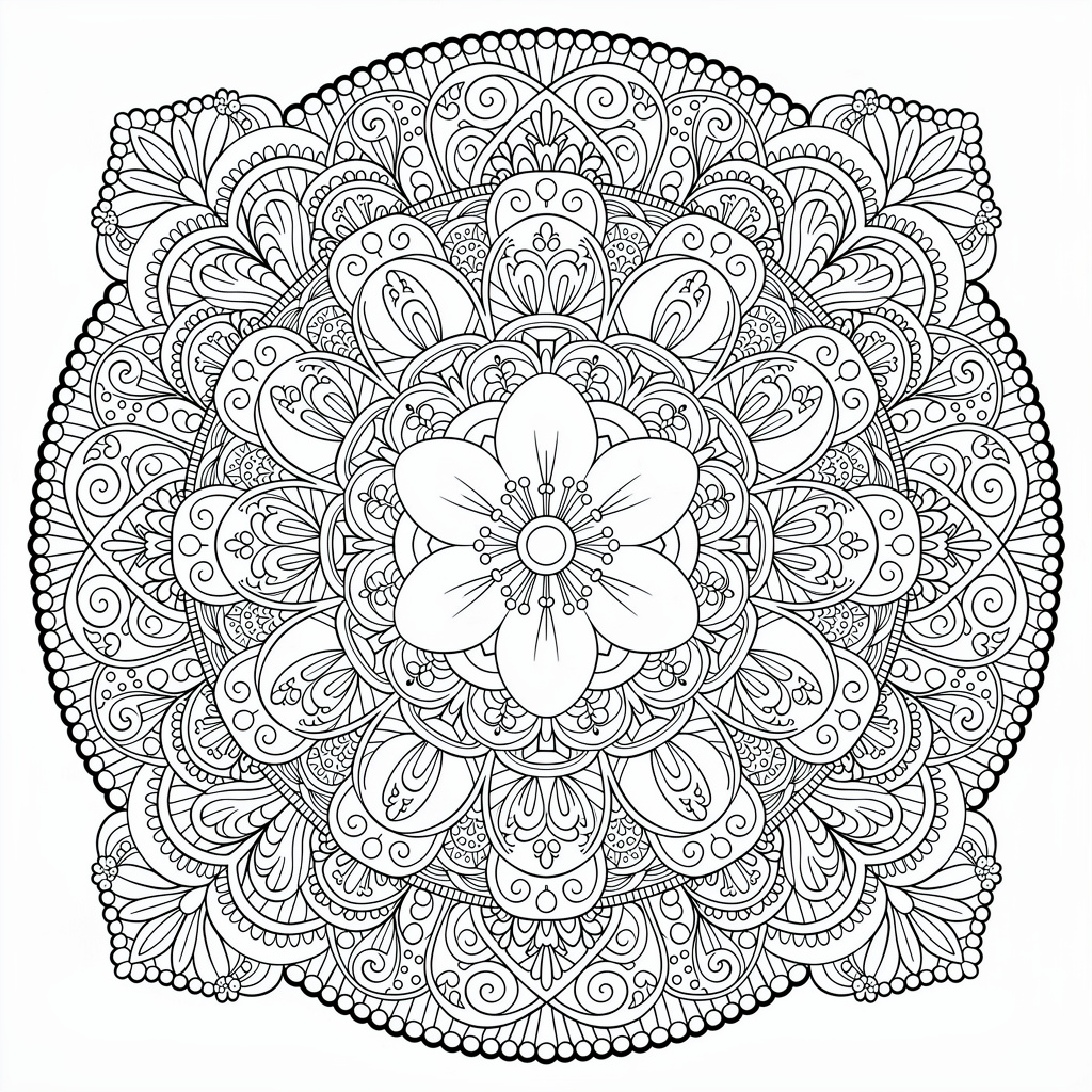 Mandala-harmoni med Blåsippa