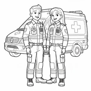 Manlig och kvinnlig svensk ambulanspersonal