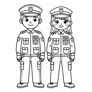 Manlig och kvinnlig svensk polis i uniform