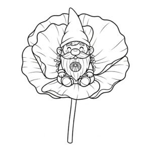 Mano som rider på en blomma målarbild