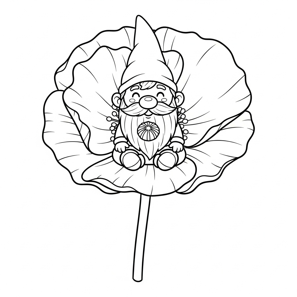 Mano som rider på en blomma målarbild