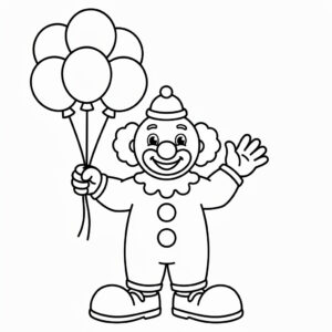 Maskerad målarbild med clown för förskolebarn