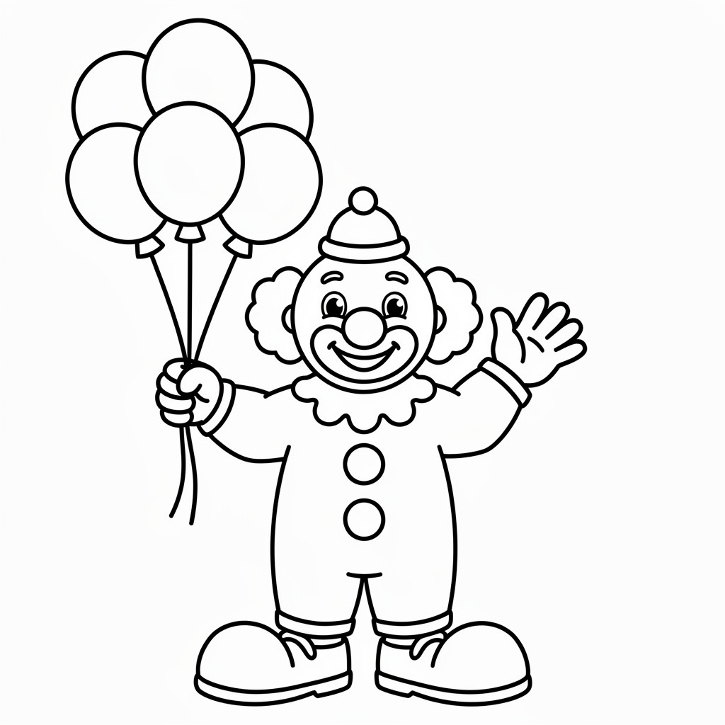 Maskerad målarbild med clown för förskolebarn