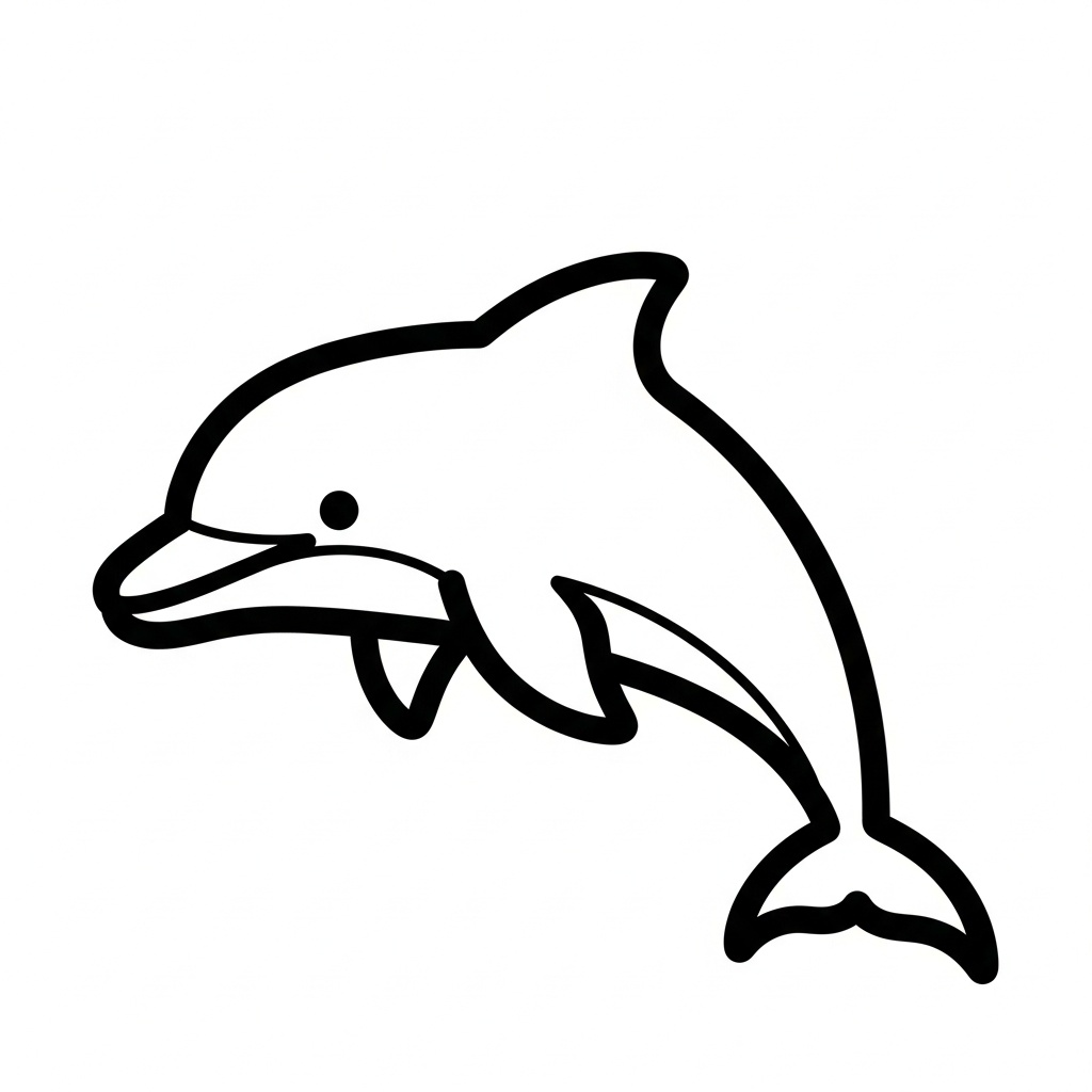 Min första delfin målarbild med stora ytor