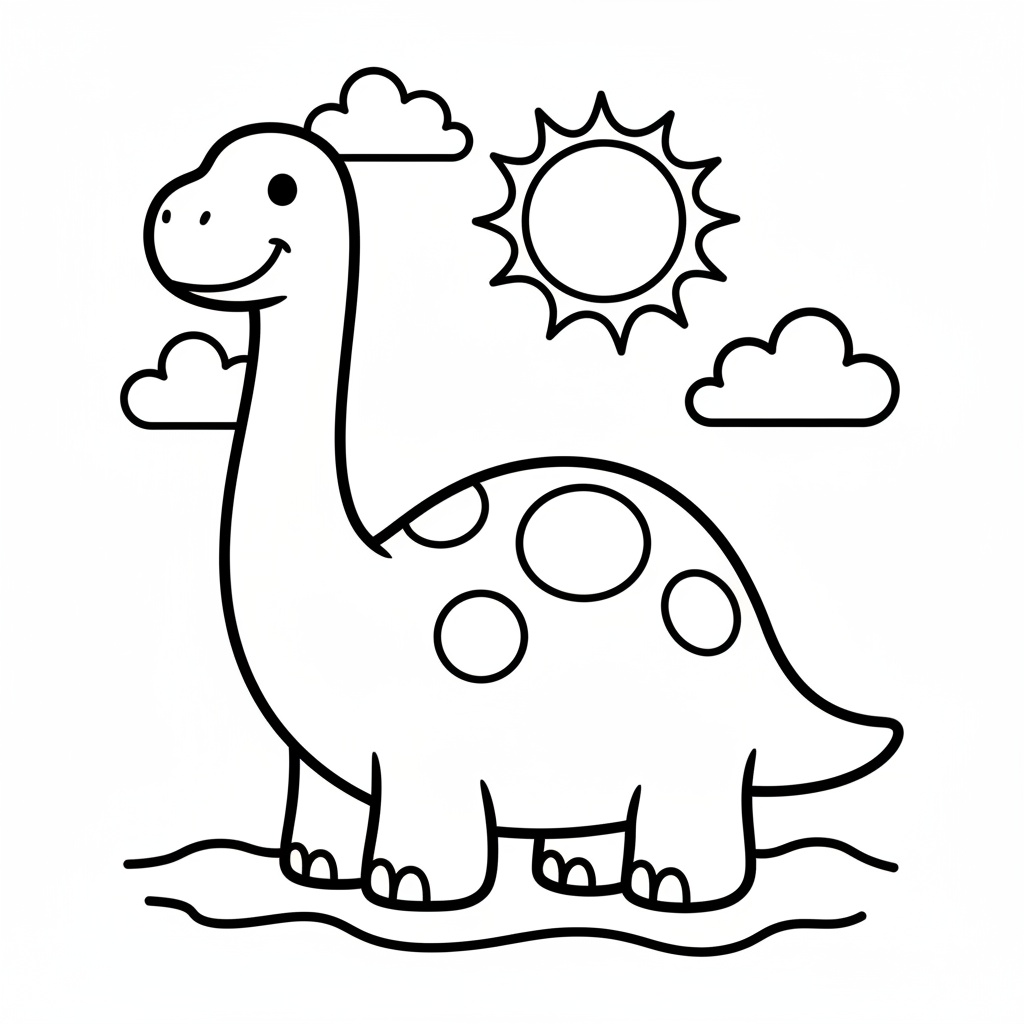 Min första dinosaurie – enkel målarbild för förskolan