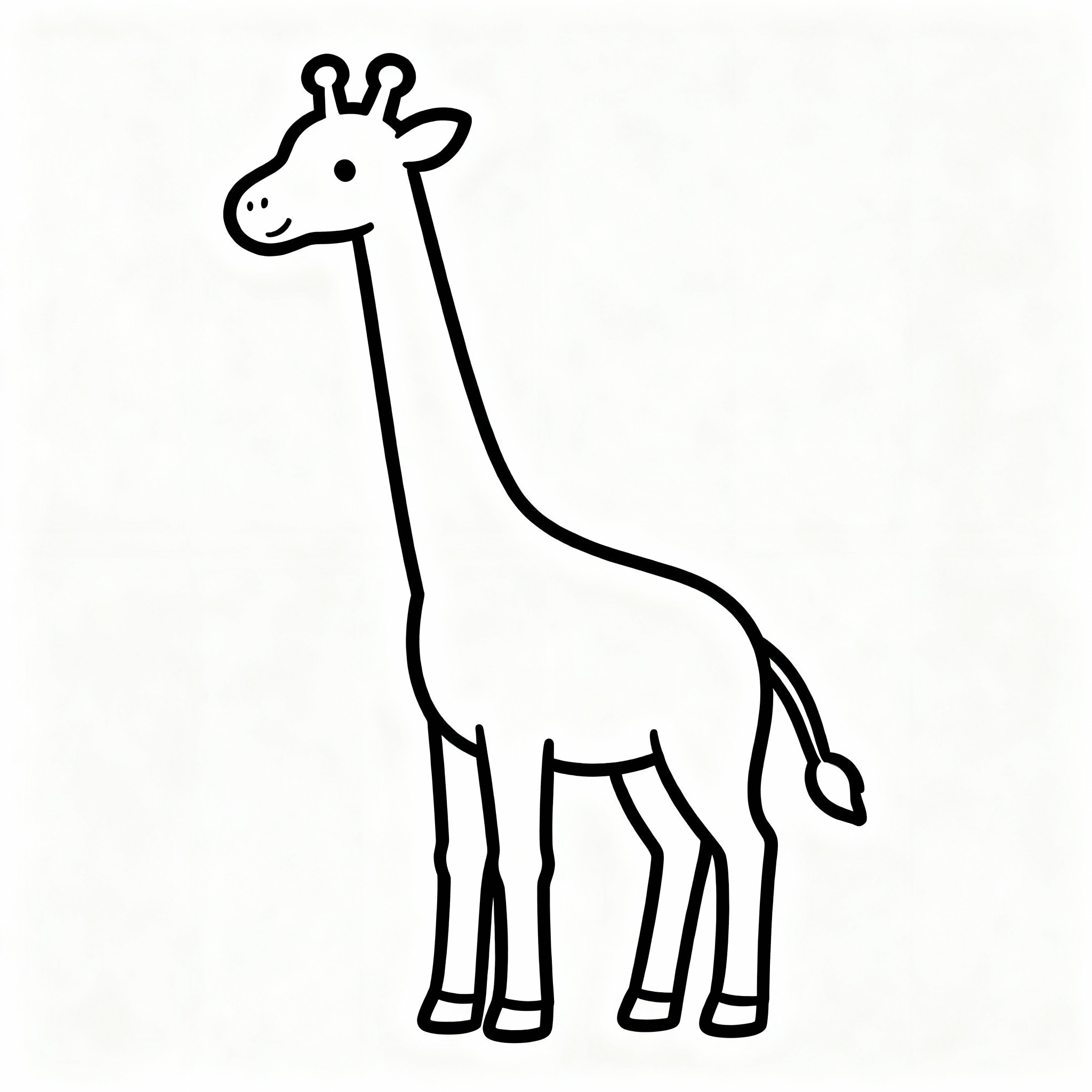 Min första giraffteckning med rena linjer för små barn