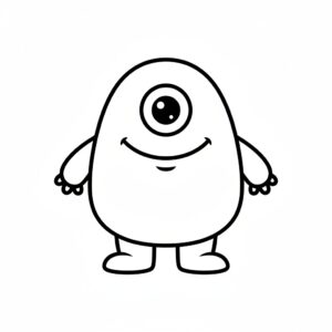 Min första monster målarbild för förskolebarn